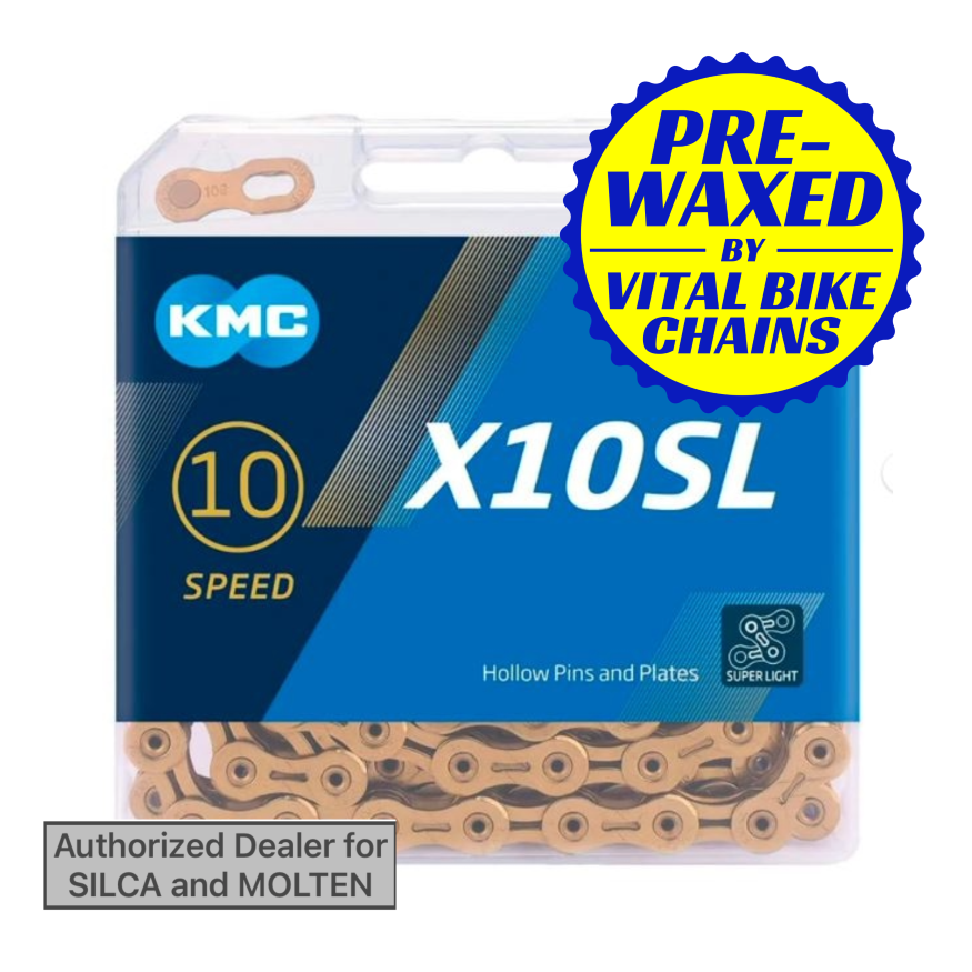 KMC X10SL Gold Chain Pre-Waxed | Vital Bike Chains
